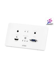 ATEN VE2812AEUT HDMI & VGA HDBaseT-zender met EU wandplaat/PoH (4K op 100 m) (HDBaseT klasse A) (PoH PD)